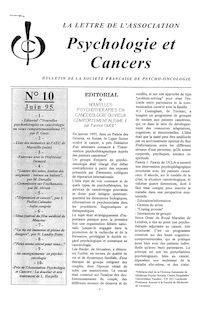 10 Lettre Association Psychologie et Cancers Juin 1995