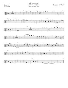 Partition ténor viole de gambe 2, alto clef, madrigaux pour 5 voix par  Giaches de Wert par Giaches de Wert