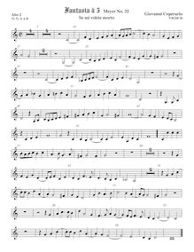 Partition ténor viole de gambe 2, aigu clef, Fantasia pour 5 violes de gambe, RC 59