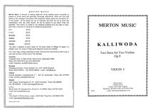 Partition parties complètes, 2 Duos pour 2 violons, Op.70, Kalliwoda, Johann Wenzel
