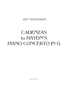 Partition de piano, Piano Concerto en G, Haydn, Joseph