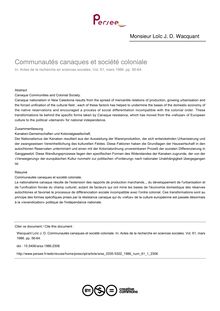 Communautés canaques et société coloniale - article ; n°1 ; vol.61, pg 56-64