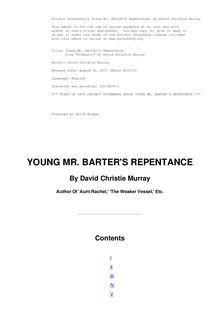 Young Mr. Barter s Repentance - From "Schwartz" by David Christie Murray