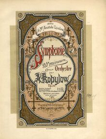 Partition couverture couleur, Symphony, Op.14, C Minor, Kopylov, Aleksandr