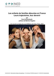 Les enfants de familles désunies en France Leurs trajectoires ...