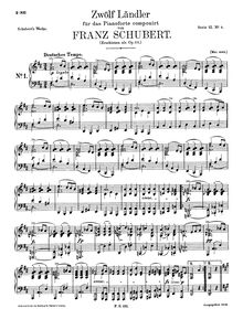 Partition complète, Ländler, D.790 (Op.171), Schubert, Franz par Franz Schubert