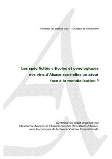 Les spécificités viticoles et oenologiques des vins d Alsace sont ...