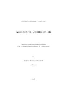 Associative Computation [Elektronische Ressource] / Andreas Miroslaus Wichert