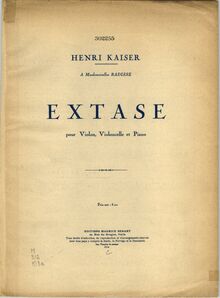 Partition couverture couleur, Extase, Kaiser, Henri