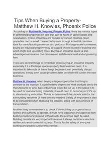 Tips When Buying a Property- Matthew H. Knowles, Phoenix Police