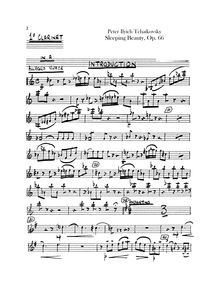 Partition clarinette 1 (A, B♭), pour Sleeping Beauty, Спящая красавица ; La belle au bois dormant ; Dornröschen