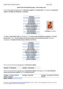 Spanish verbs with spelling changes verbs ending in guir