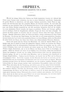 Partition complète, Orpheus, Symphonic Poem No.4, Liszt, Franz par Franz Liszt