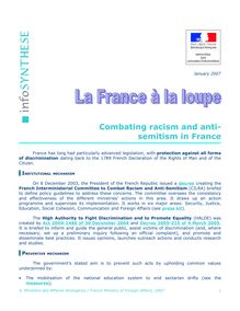 Lutte contre le racisme et l antisémitisme en France (Combating