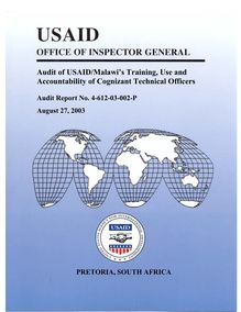 Audit of USAID Malawi s Training, Use and Accountability of Cognizant  Technical Officers