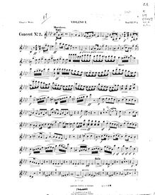 Partition violon 1, Piano Concerto No.2, F minor, Chopin, Frédéric