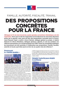UMP : des propositions concrètes pour la France