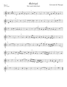 Partition viole de basse 1, octave aigu clef, Nei vostri dolci baci
