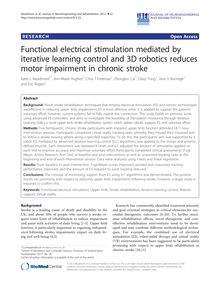 Functional electrical stimulation mediated by iterative learning control and 3D robotics reduces motor impairment in chronic stroke