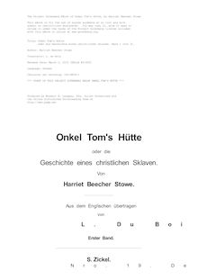Onkel Tom s Hütte - oder die Geschichte eines christlichen Sklaven. Band 1 (von 3).