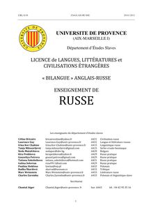 UNIVERSITE DE PROVENCE LICENCE de LANGUES, LITTÉRATURES et ...