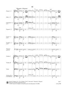 Partition , Menuetto—Trio, Symphony No.101 en D major “pour Clock”