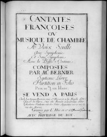 Partition Septième Livre, Cantates, Cantates françaises ou musique de chambre