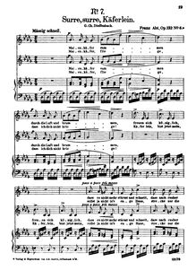Partition No., Surre, surre, Käferlein, 10 Leichte Duetten, Duette für 2 Singstimmen mit Begleitung des Pianoforte