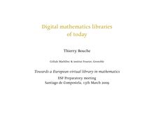 Digital mathematics libraries of today