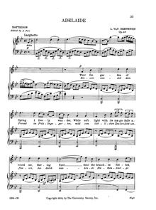 Partition complète, Adelaide, B♭ major, Beethoven, Ludwig van
