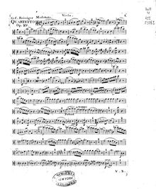 Partition violon 2, Piano quatuor, A minor, Reissiger, Carl Gottlieb