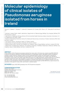 Molecular epidemiology of clinical isolates of Pseudomonas aeruginosaisolated from horses in Ireland