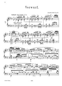 Partition No.7: Vorwurf, Frühlingsboten, 12 Klavierstücke, Raff, Joachim