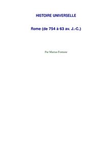 HISTOIRE UNIVERSELLE : Rome (de 754 à 63 av. J.-C.)