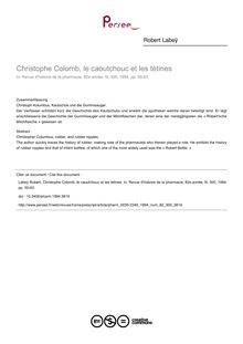 Christophe Colomb, le caoutchouc et les tétines - article ; n°300 ; vol.82, pg 55-63