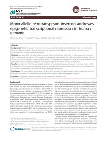 Mono-allelic retrotransposon insertion addresses epigenetic transcriptional repression in human genome