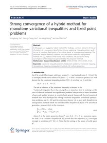 Strong convergence of a hybrid method for monotone variational inequalities and fixed point problems