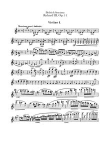 Partition violons I, Richard III, Smetana, Bedřich