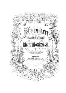 Partition complète, Albumblatt, Op.2, Moszkowski, Moritz