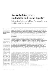 Franchise sur les soins ambulatoires et équité sociale (version anglaise)