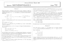 Mathématiques 2 1999 Classe Prepa TSI Concours Centrale-Supélec