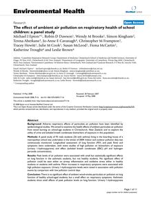 The effect of ambient air pollution on respiratory health of school children: a panel study