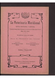 La Veterinaria Meridional, n. 20 (1907)