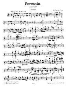 Partition de violon, Serenata, Op.6, Centola, Ernesto