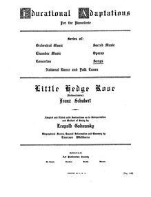 Partition complète, Heidenröslein, D.257, Wild Rose, Schubert, Franz par Franz Schubert