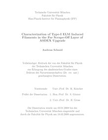 Characterization of type-I ELM induced filaments in the far scrape-off layer of ASDEX upgrade [Elektronische Ressource] / Andreas Schmid