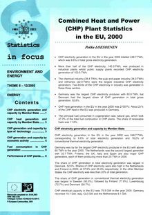 Combined Heat and Power (CHP) Plant Statistics in the EU, 2000