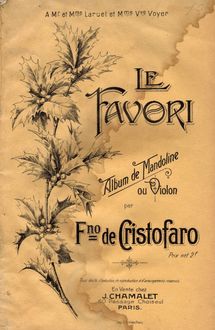 Partition complète, Le favori, Album de mandoline ou violon, Cristofaro, Ferdinando de
