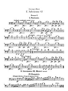 Partition Trombone 1, 2, 3, L Arlésienne  No.2, Bizet, Georges
