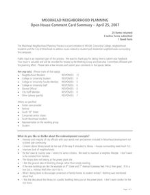 Open House Comment Card Responses Summary